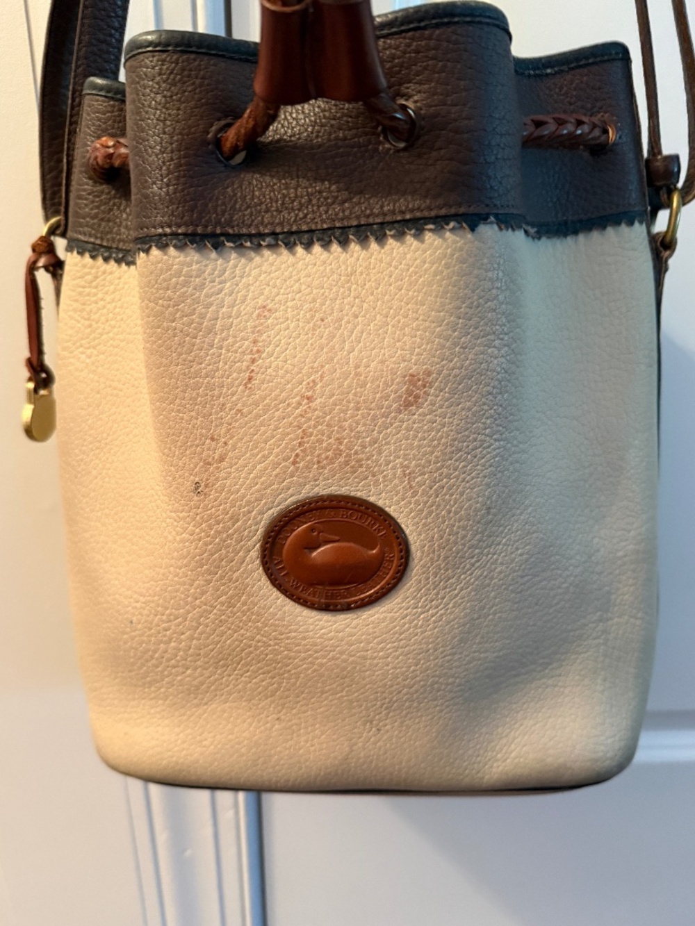 Dooney & Bourke Vintage Teton Drawstring Pebbled Leather Shoulder Bag - Picture 4 of 12